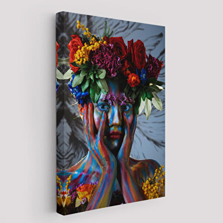 Çiçek Taçlı Kız Duvar Tablosu-5992