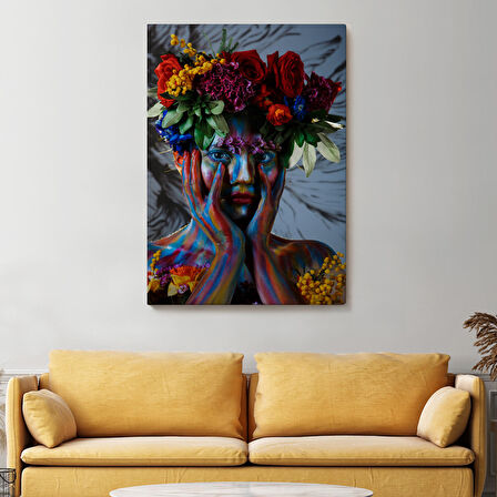 Çiçek Taçlı Kız Duvar Tablosu-5992