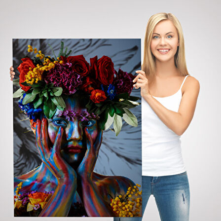 Çiçek Taçlı Kız Duvar Tablosu-5992