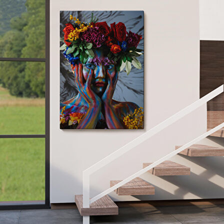 Çiçek Taçlı Kız Duvar Tablosu-5992