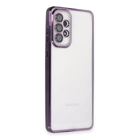 Samsung Galaxy A73 5G Kılıf Razer Lensli Silikon - Mor