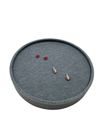 Silindir Model Süet Kumaş 20/20 cm Batırmalı Küpe-Piercing Tablası