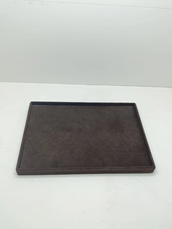 Süet Kumaş Kahve Renk 34/24 cm Takı Servis Sunum Tablası
