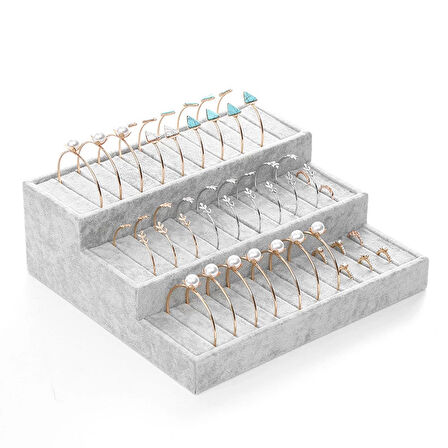 İthal Süet Gri Renk 35/27cm Batırmalı Kelepçe Bileklik Standı