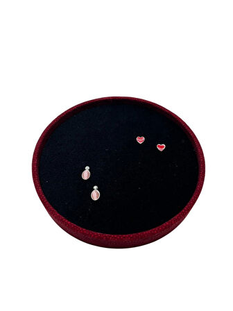 Silindir Model Süet Kumaş 20/20 cm Batırmalı Küpe-Piercing Tablası