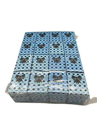 Karton Süngerli Mavi Renk 8/6 cm 48 Adet Üçlü Set Takı Kutusu