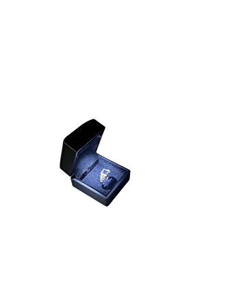 Flok Siyah Renk 5x5 cm Işıklı Tırnaklı Yüzük Kutusu