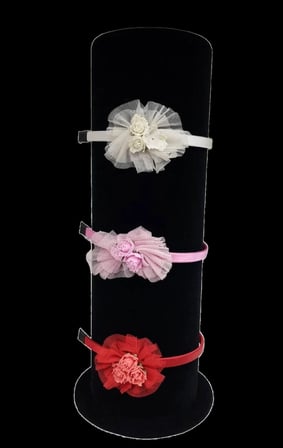 Dikine Süet Kumaş Siyah Renk 50 cm Taç Standı