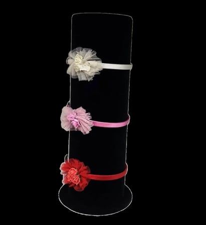 Dikine Süet Kumaş Siyah Renk 50 cm Taç Standı