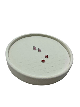 Silindir Model Süet Kumaş 20/20 cm Batırmalı Küpe-Piercing Tablası
