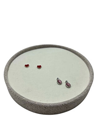 Silindir Model Süet Kumaş 20/20 cm Batırmalı Küpe-Piercing Tablası