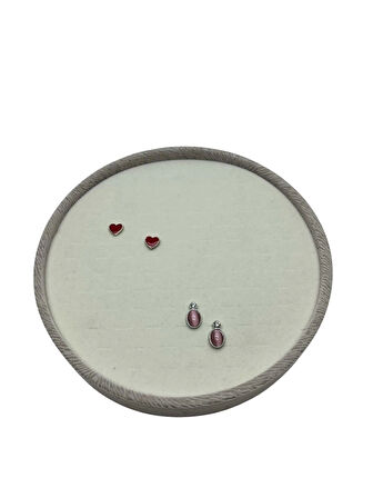 Silindir Model Süet Kumaş 20/20 cm Batırmalı Küpe-Piercing Tablası