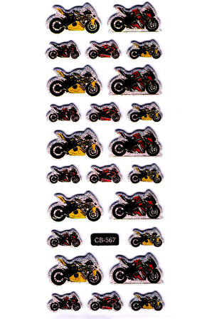 Sticker Kabartmalı Sticker Defter, Planlayıcı Etiket - (cb-567) 16x7 cm- Motorlar