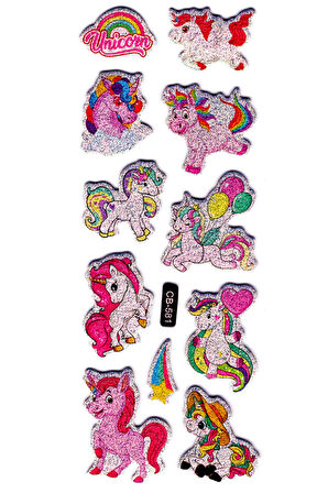Sticker Kabartmalı Sticker Defter, Planlayıcı Etiket - (cb-581) 16x7 cm- Unicornlar