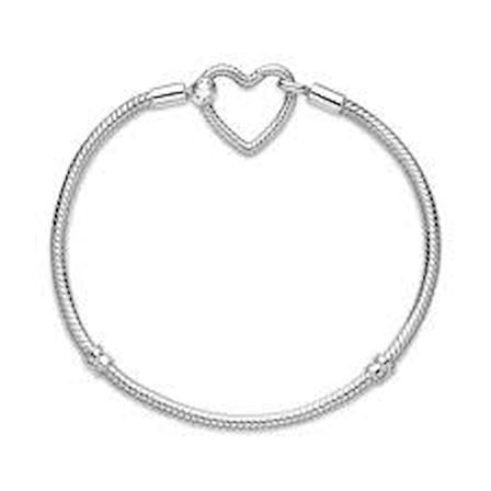 Pandora 599539C00 17cm-Moments Kalp Kilitli Zincir Bileklik