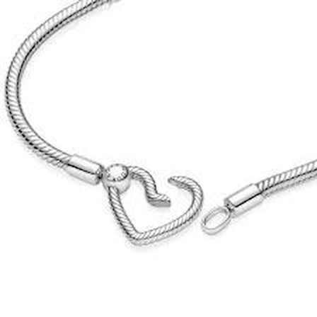 Pandora 599539C00 17cm-Moments Kalp Kilitli Zincir Bileklik