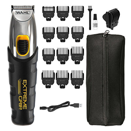 Wahl 9398 Extreme Grip Beard 12 Kılavuz Taraklı Şarjlı Sakal Kesme Makinesi 09893-0440