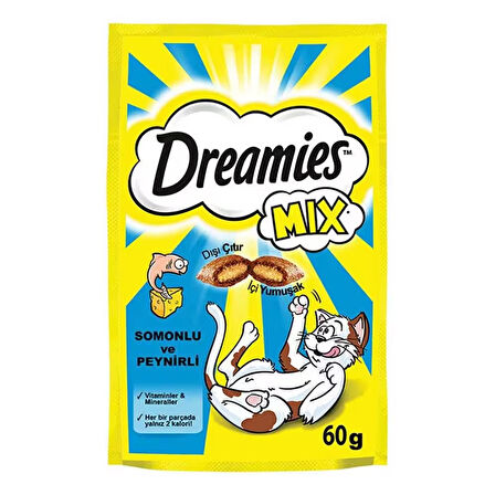 Dreamies Mix Peynir - Tahıl Granül Yetişkin Kedi Ödülü 60 gr x 12 Adet