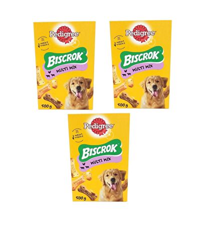 Pedigree Biscrok Multi Mix Karışık Yetişkin Bisküvi 3x500 gr 