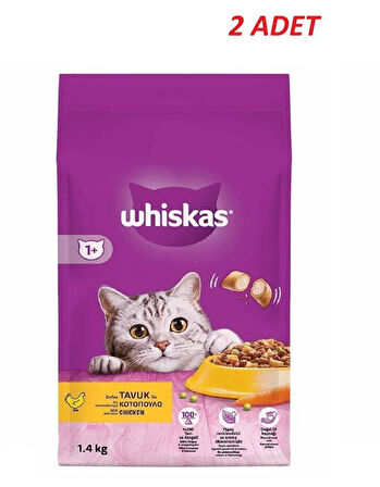 Whiskas Yetişkin Tavuklu Kedi Maması 1.4 Kg*2 Adet