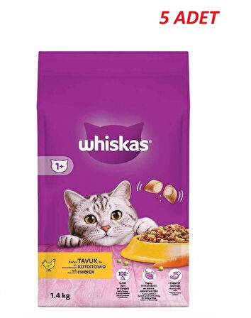 Whiskas Yetişkin Tavuklu Kedi Maması 1.4 Kg*5 Adet