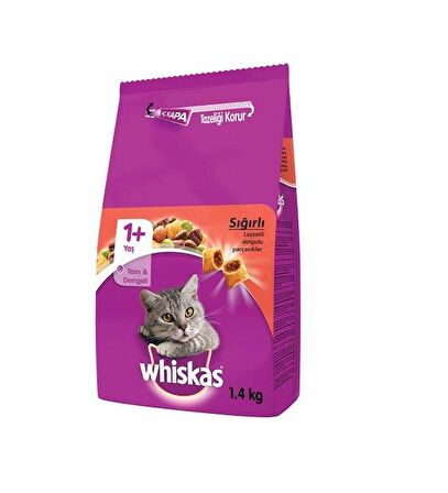 Whiskas Biftek&Havuç Kedi Maması - 1,4Kg