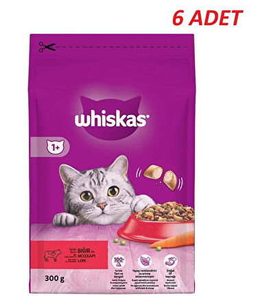 Whiskas Biftekli Havuçlu Kuru Kedi Maması 300 Gr*6 Adet