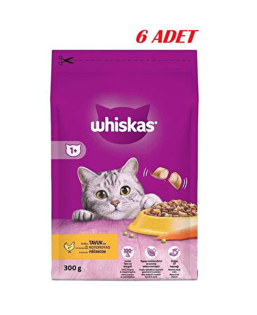 Whiskas Tavuklu Sebzeli Kuru Kedi Maması 300 Gr*6 ADET