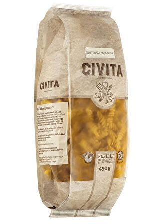 Civita Fusilli Glutensiz Burgu Makarna 450 Gr