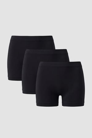 Elbise Altına Çoklu Seçenek Yumuşak Kumaş Kadın Dikişsiz Seamless Boxer 3'lü Paket Siyah