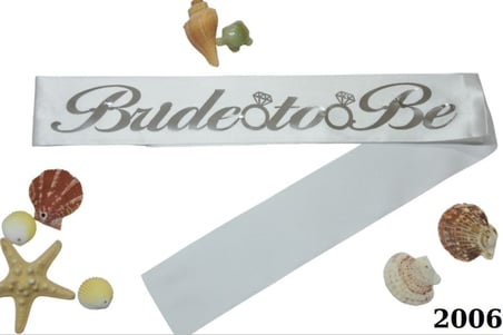 Özel Üretim Fotoğraf Gece Aksesuarı Kına Gecesi BRIDE TOBE BEYAZ GÜMÜŞ KUŞAK