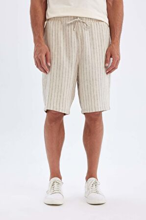 DeFacto Relax Fit Keten Karışımlı Bermuda Şort C1240AX24SMBG750