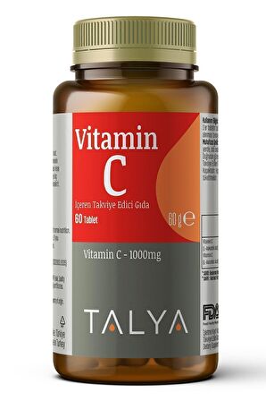 Vitamin C Içeren Takviye Edici Gıda, 60 Tablet