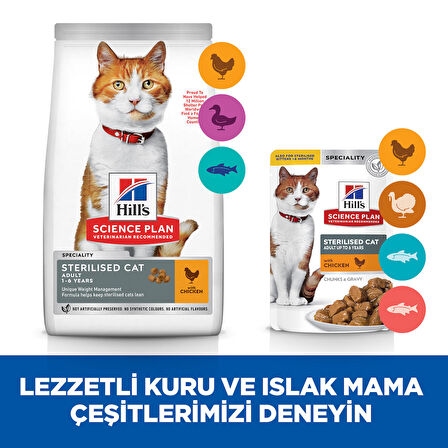 Hill's Kısırlaştırılmış Tavuklu Yaş Kedi Maması 85 g x 12 Adet