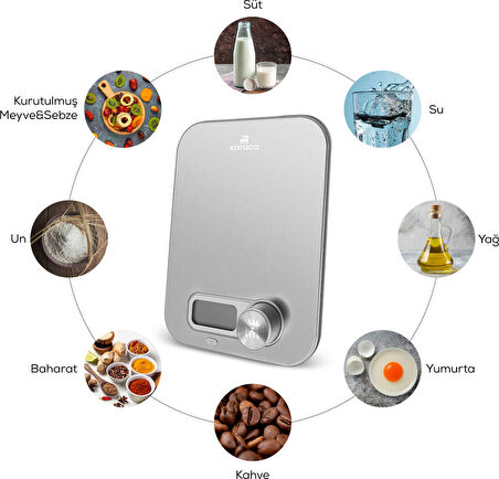 Karaca x Refika Scale Self-Power Inox Mutfak Tartısı K1748