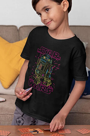Tasarım Star Wars Baskılı Unisex Yıldız Savaşları Film Çocuk Tişört (1-12 YAŞ)