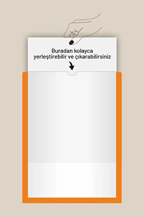 5 Adet A4 Turuncu Belge Sertifika Çerçevesi Kendinden Yapışkanlı Kolay Değiştirilebilir Föylük