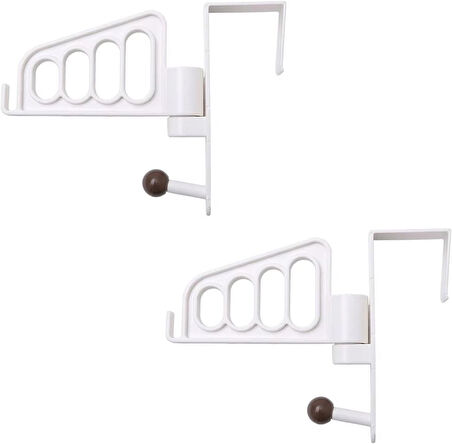 Microcase Sert ABS Plastik Kapı Arkası Döner Başlıklı Kancalı Takı Eşya Çanta Şapka Kıyafet Askısı 2 Adet -BEYAZ AL5015