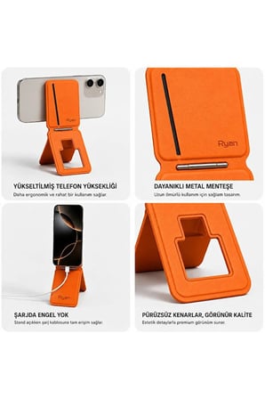 Premium MagSafe Uyumlu Standlı Kartlık Telefon Cüzdanı Cep Kartlığı