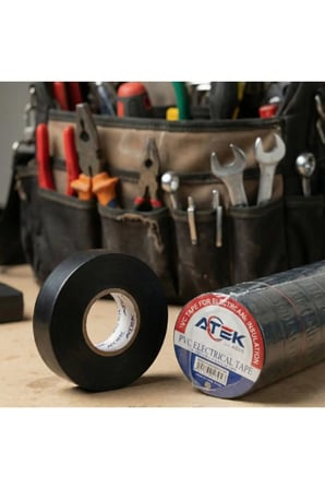 1 Adet Elektrik İzole Bant – Siyah PVC İzolasyon Bandı, Kablo Sarma, Yalıtım, Halogen Free, Electrical Tape