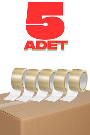 5 Adet Yüksek Mukavemetli 45 mmx100 Mt Şeffaf Koli Bandı Kopmaz ve Güçlü Yapışkanlı Paketleme Bandı