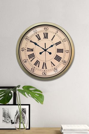Nostalji Stil 40 Cm Metal Eskitme Duvar Saati iegxx