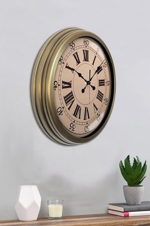 Nostalji Stil 40 Cm Metal Eskitme Duvar Saati iegxx