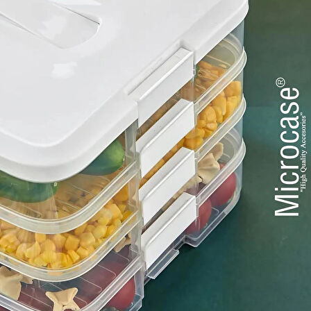 Microcase 4 Çekmeceli Dikdörtgen Taşınabilir Erzak Bakliyat Yiyecek Saklama Kabı Kapaklı - SİYAH AL5197