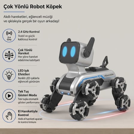 Özel Seri Akıllı Robot Köpek Oyuncak Işıklı İnteraktif Kablosuz