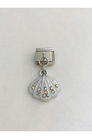 Deniz Kabuğu Figürlü 9 Mm Paslanmaz Çelik Italyan Bileklik Charmı