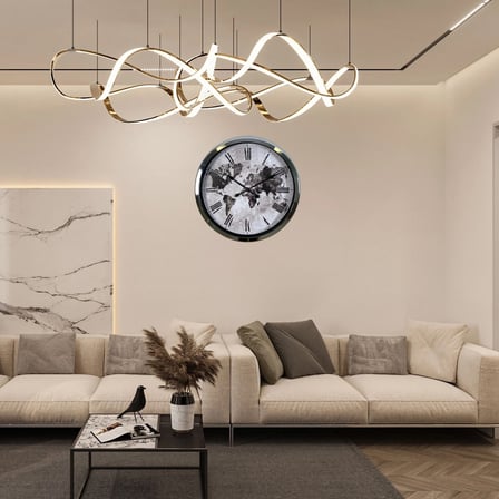 Silver Legacy World 60 x 60 Cm Metal Duvar Saati iegxx