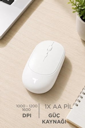 Özel Üretim Çalışma Ofis Donanım Mouse Çift Modlu Sessiz Kablosuz Fare TM16 Beyaz