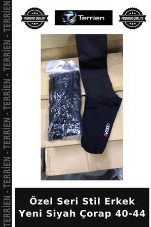 Özel Seri Stil Erkek Yeni Siyah Çorap 40-44