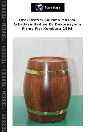 Özel Üretim Çalışma Masası Arkadaşa Hediye Ev Dekorasyonu Pirinç Fıçı Kumbara 1995